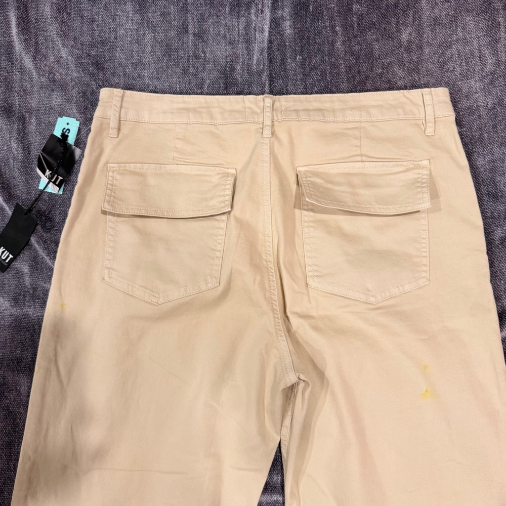 KUT from the Kloth Meg Wide Leg Utility Pants Tan Khaki Size 16 NWT NWOT Spot - Picture 6 of 9